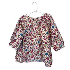 Tea Collection Boho Blouse Top Shirt Cotton Girls 7 Pink Floral Long Sleeve